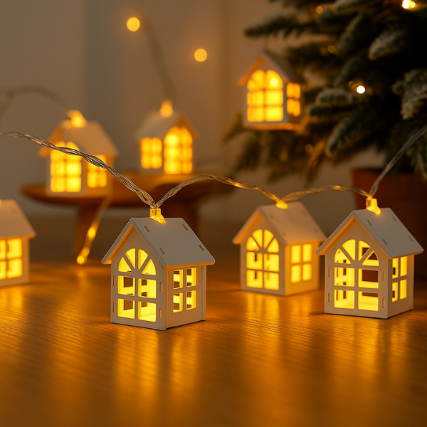 Guirlande LED Maisons Enneigées – Éclairage de Noël Cozy et Festif Electro Paris
