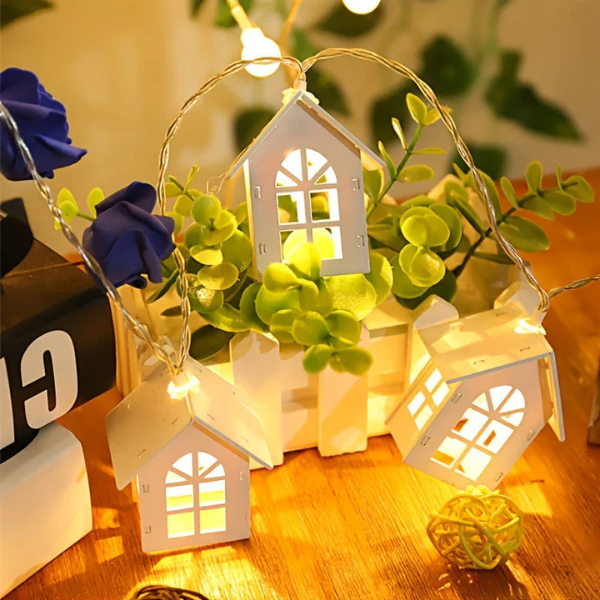 Guirlande LED Maisons Enneigées – Éclairage de Noël Cozy et Festif Electro Paris
