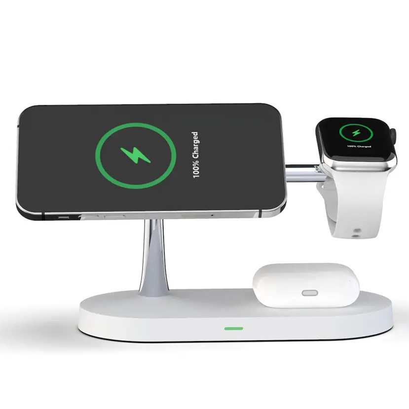 Station De Charge Sans Fil 3 En 1 Avec Port USB-C Supplémentaire Pour Téléphone, Montre Et Écouteurs Wireless charger Electro Paris