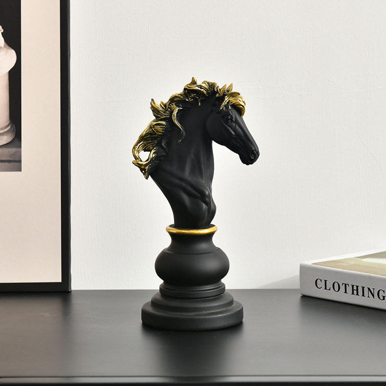 Décoration – Pièces d'Échecs Décoratives en Polyrésine Noir et Or Élégantes Figurines décoratives Electro Paris