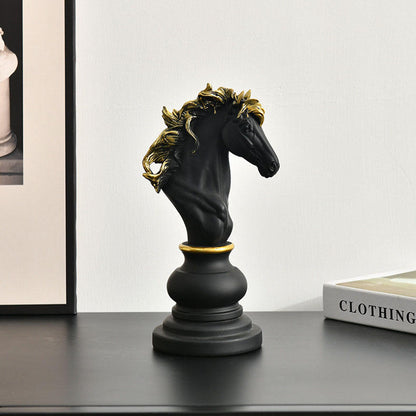 Décoration – Pièces d'Échecs Décoratives en Polyrésine Noir et Or Élégantes Figurines décoratives Electro Paris