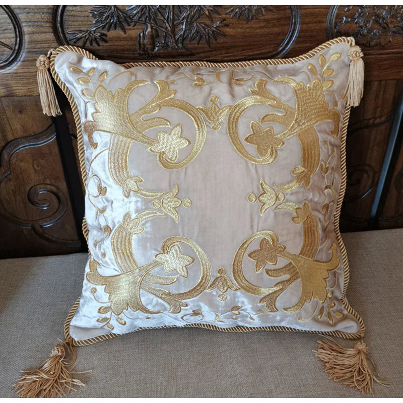 Taie D’oreiller En Velours Brodé Avec Motif Floral Pour Décoration Élégante Et Confort Pillow cover Electro Paris Blanc 45x45cm