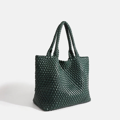 Sac Fourre-Tout Tissé Luxe Elara En Cuir Végétal Pour Style Élégant Et Voyage Quotidien Women's bag Electro Paris Vert