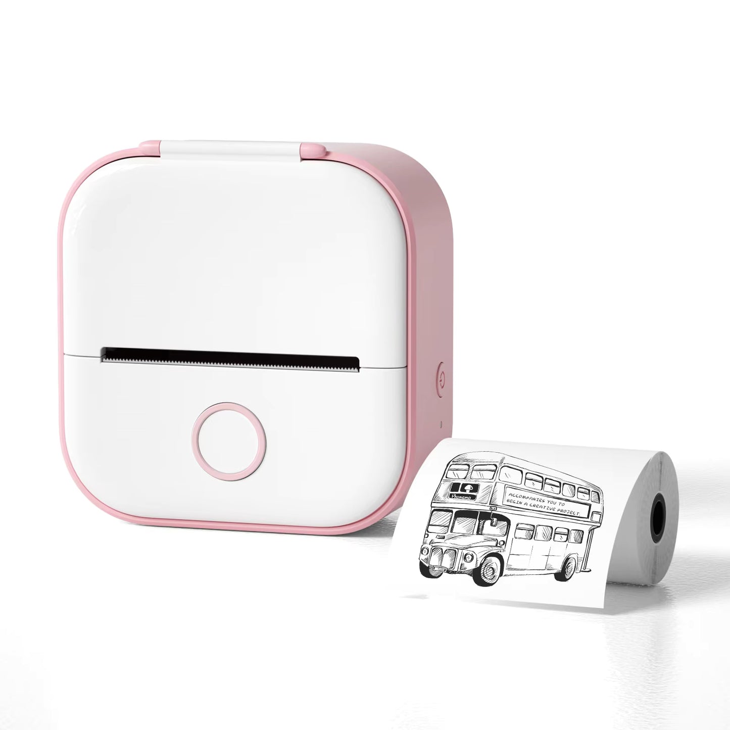 Mini-Imprimante Sans Fil Pour Stickers Avec Impression Thermique Directe Depuis Smartphone Mobile Printer Electro Paris Rosa