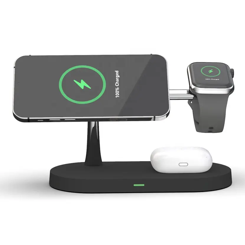 Station De Charge Sans Fil 3 En 1 Avec Port USB-C Supplémentaire Pour Téléphone, Montre Et Écouteurs Wireless charger Electro Paris