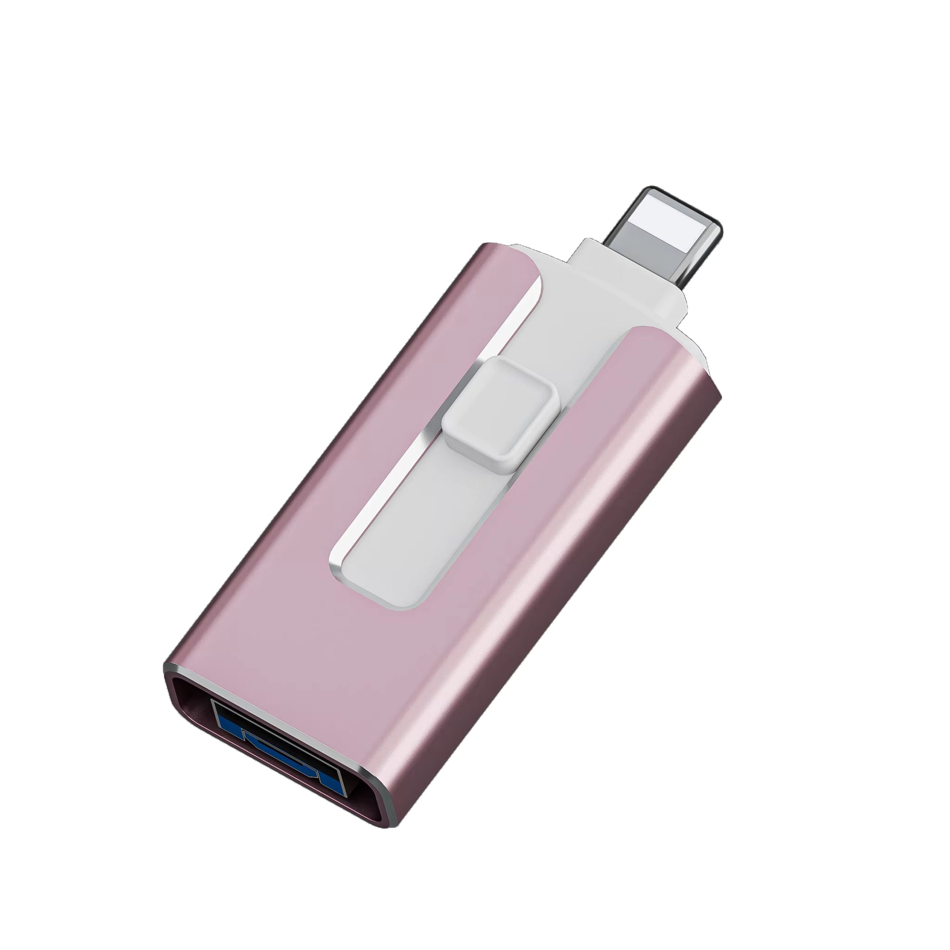 Clé USB 4-en-1 avec USB, USB-C, Lightning et Micro-USB – Transfert Rapide et Compact Clés USB Electro Paris Rose clair 128 Go