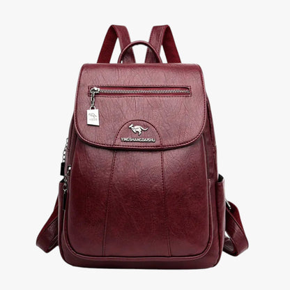 Sac à Dos Vintage En Cuir Pour Femme – Élégant, Confortable Et Idéal Pour Voyager Backpack Women Electro Paris Rouge