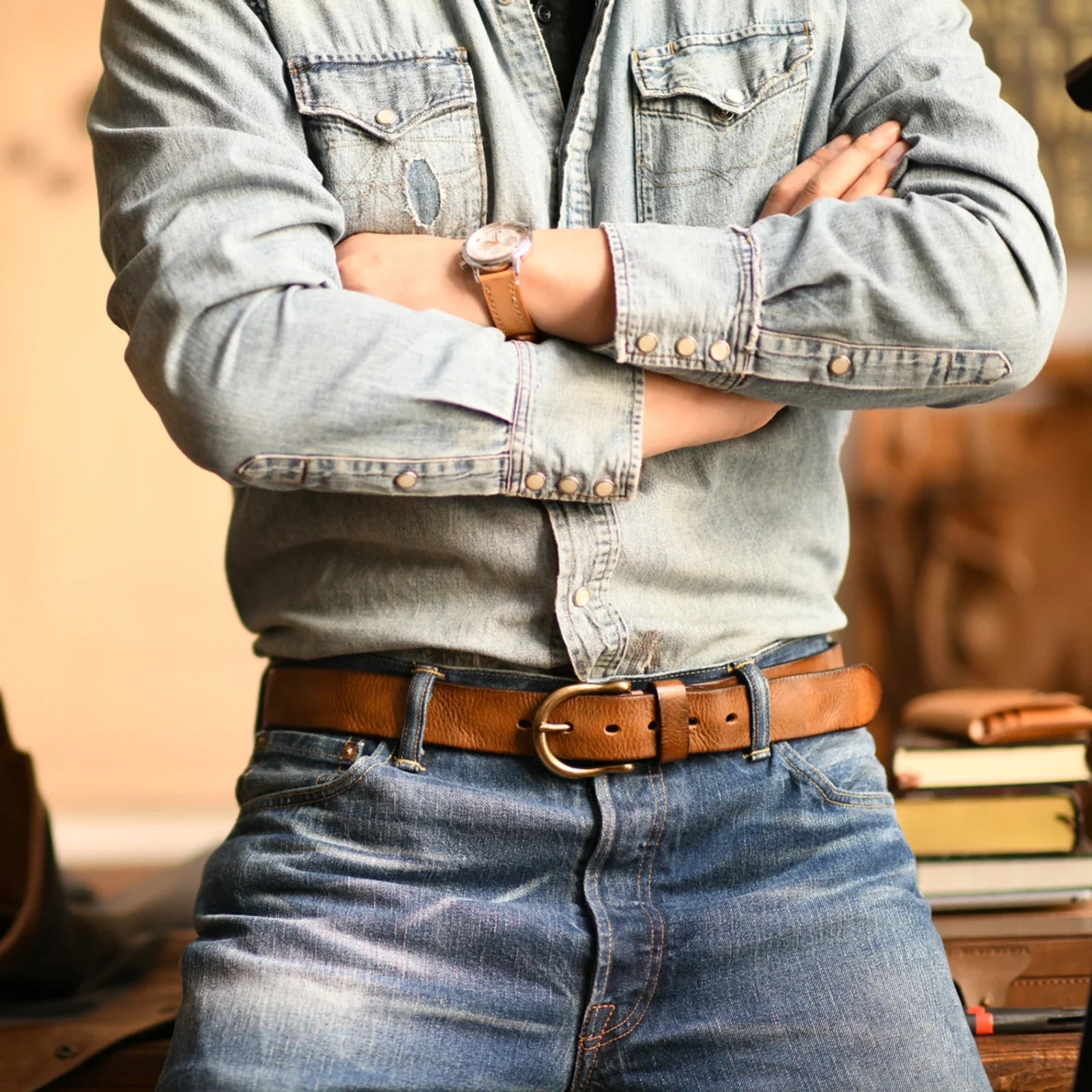 Ceinture En Cuir De Vache Véritable Fait Main Pour Un Ajustement Parfait Et Un Style Intemporel Men's Belt Electro Paris