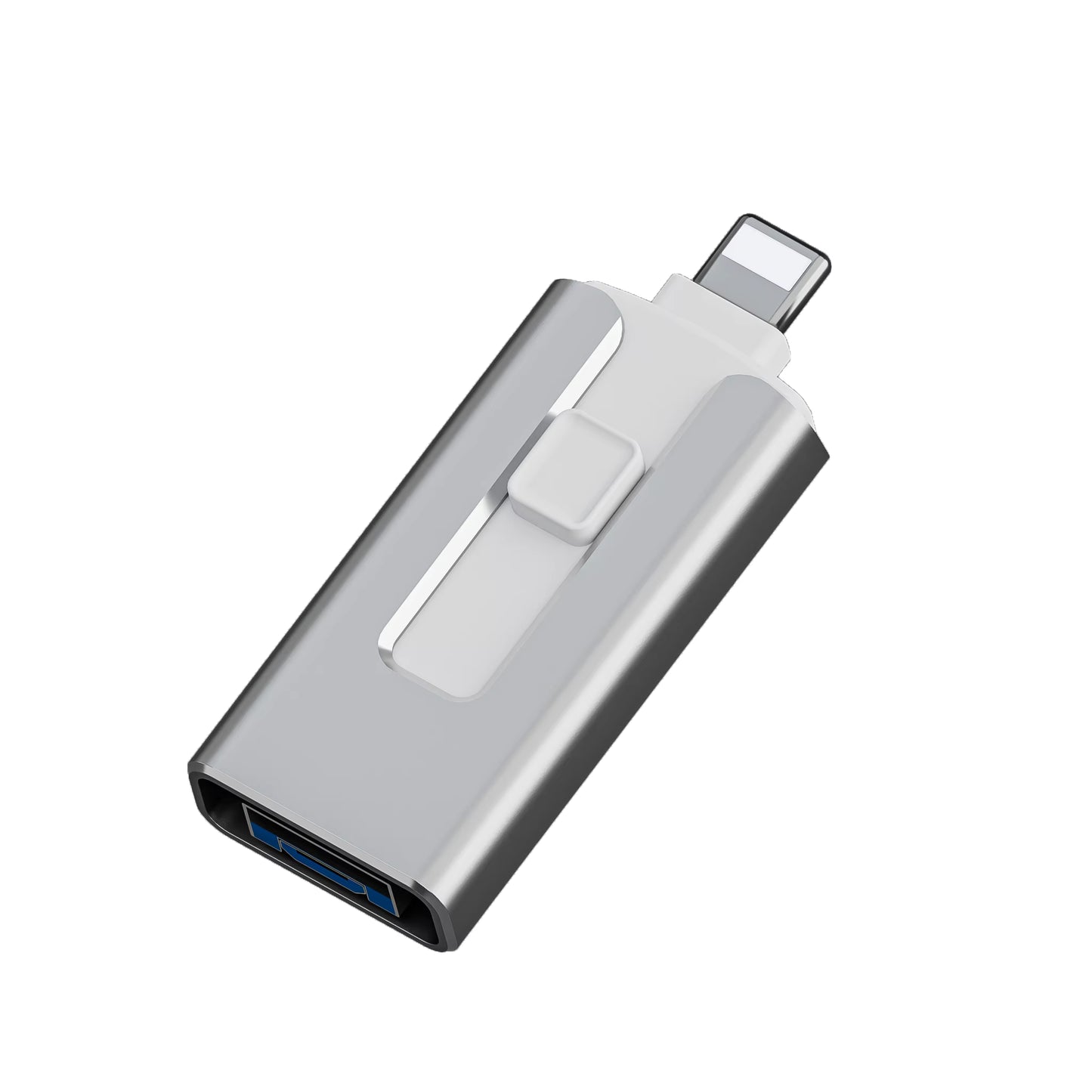 Clé USB 4-en-1 avec USB, USB-C, Lightning et Micro-USB – Transfert Rapide et Compact Clés USB Electro Paris Argent 128 Go
