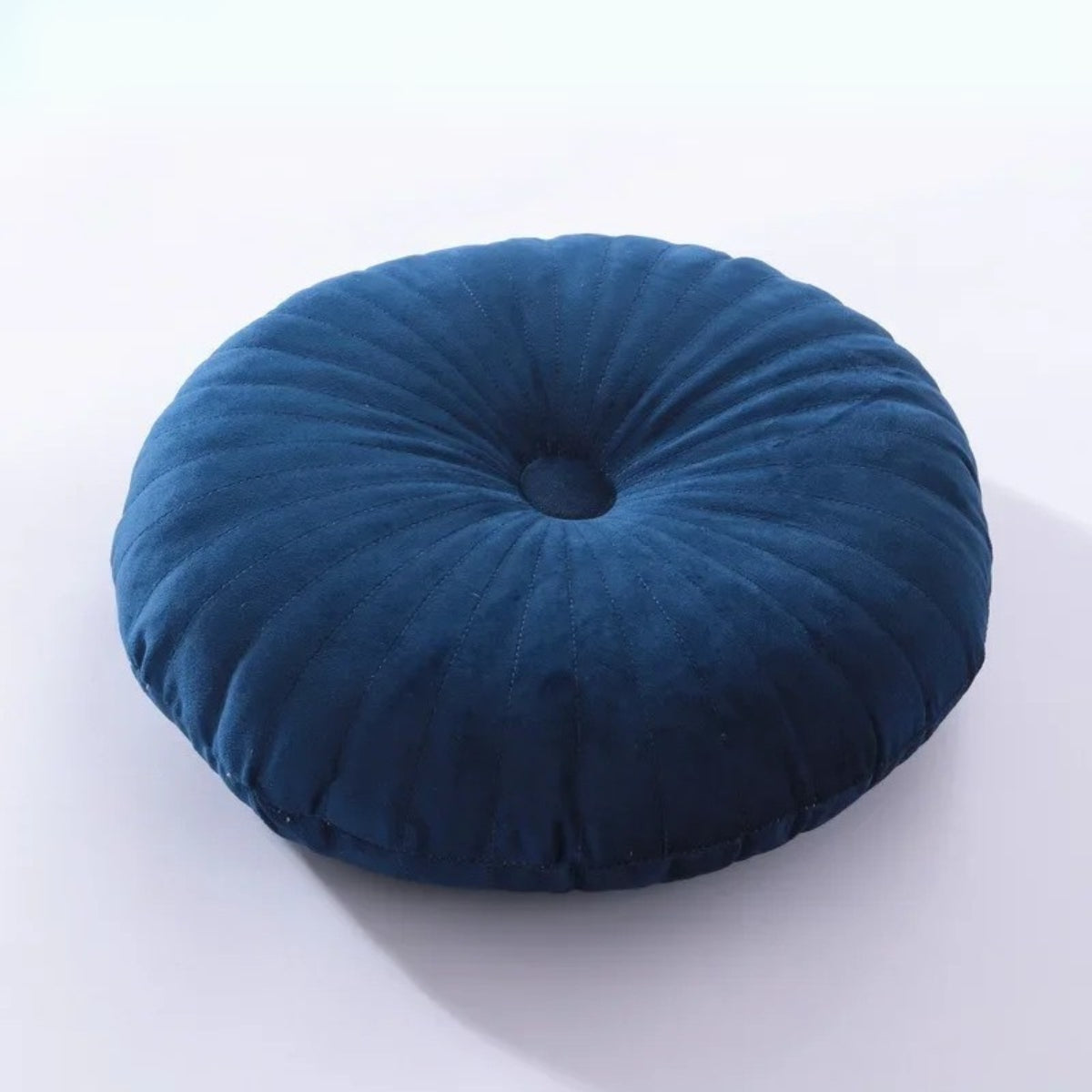 Coussin Rond en Velours Luxueux – Décoration Élégante et Confort Douillet pour Canapés et Lits Pillow Electro Paris Bleu