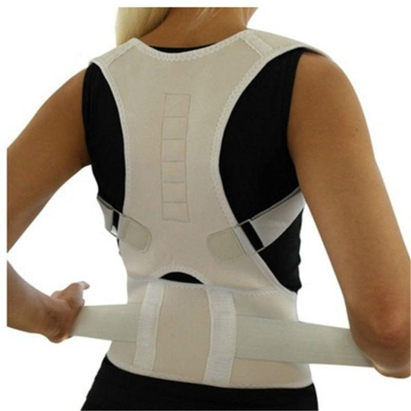 Correcteur De Posture Magnétique Pour Soutien Du Dos Et Amélioration De La Posture Back brace Electro Paris Blanc S