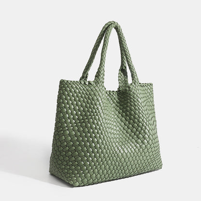 Sac Fourre-Tout Tissé Luxe Elara En Cuir Végétal Pour Style Élégant Et Voyage Quotidien Women's bag Electro Paris Vert clair