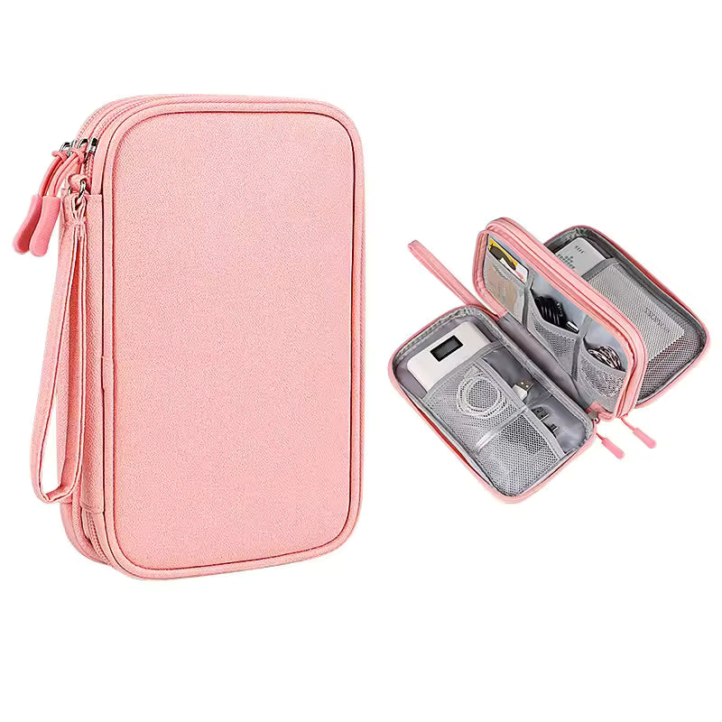 Organisateur De Câbles De Voyage Compact Pour Accessoires Numériques Et Déplacements Quotidiens Travel pouch Electro Paris Rosa