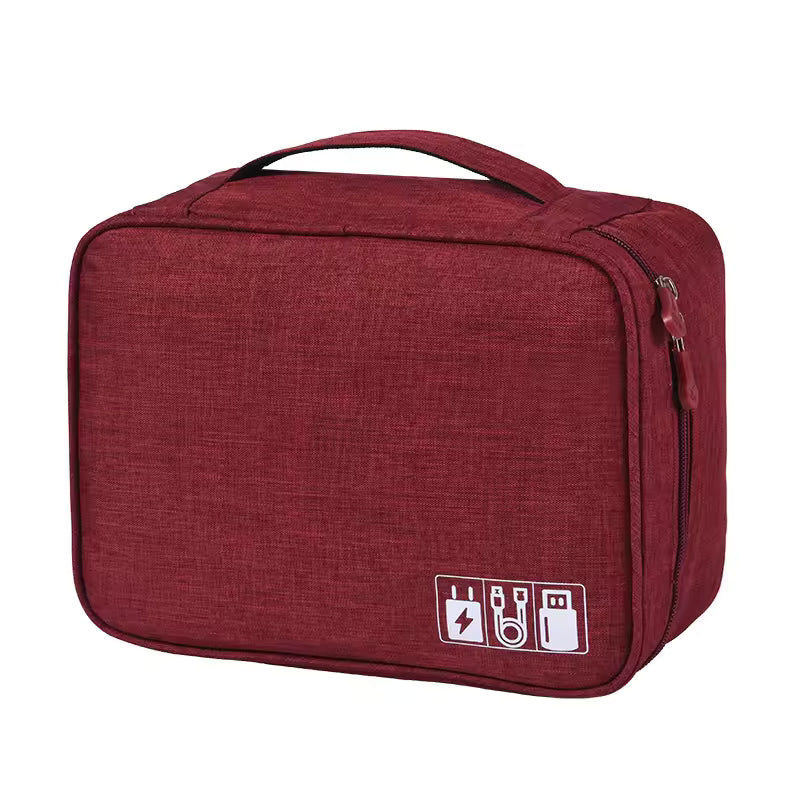 Organisateur De Câbles Et Accessoires Électroniques De Voyage Pour Transport Pratique Et Sécurisé Travel pouch Electro Paris Rouge