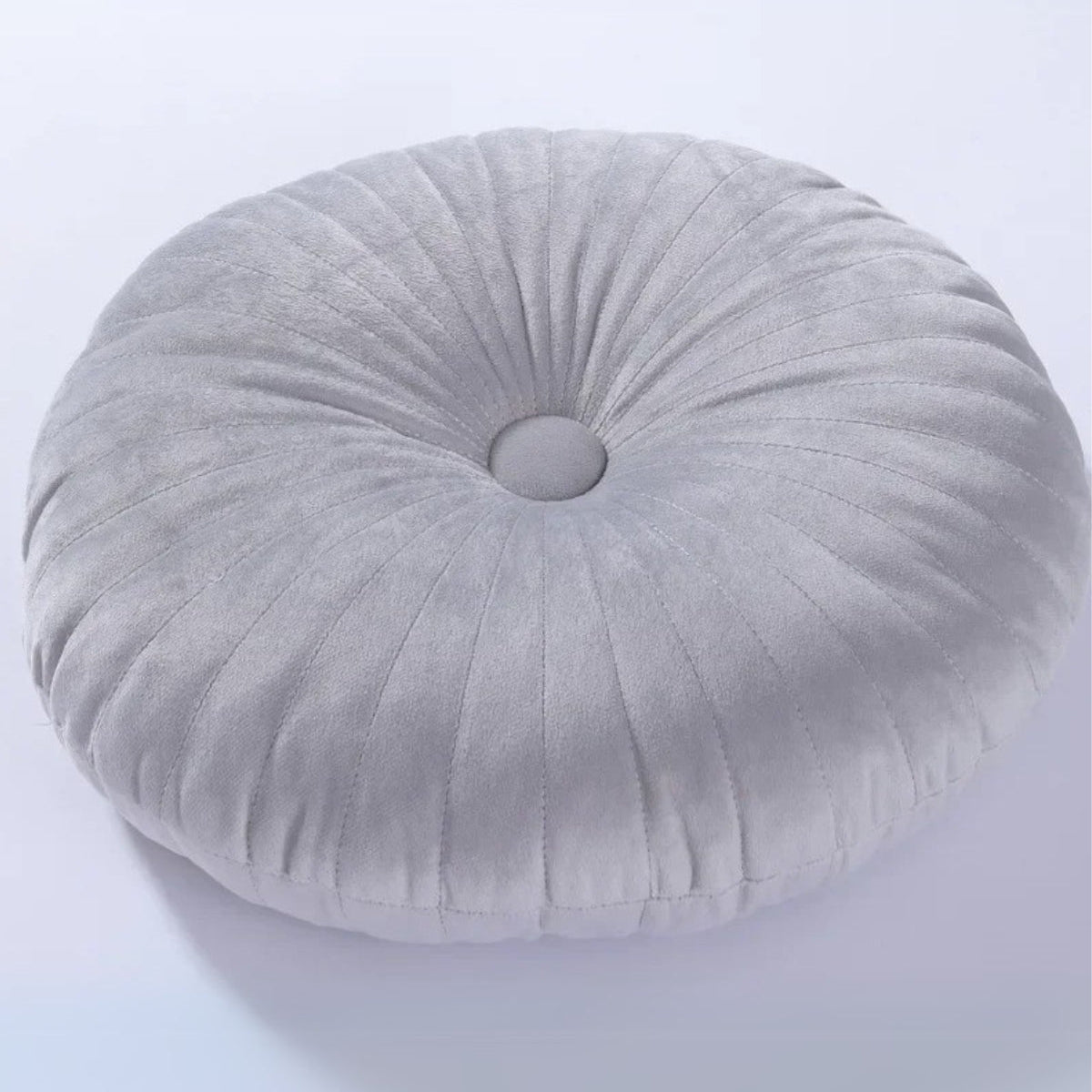 Coussin Rond en Velours Luxueux – Décoration Élégante et Confort Douillet pour Canapés et Lits Pillow Electro Paris Gris clair
