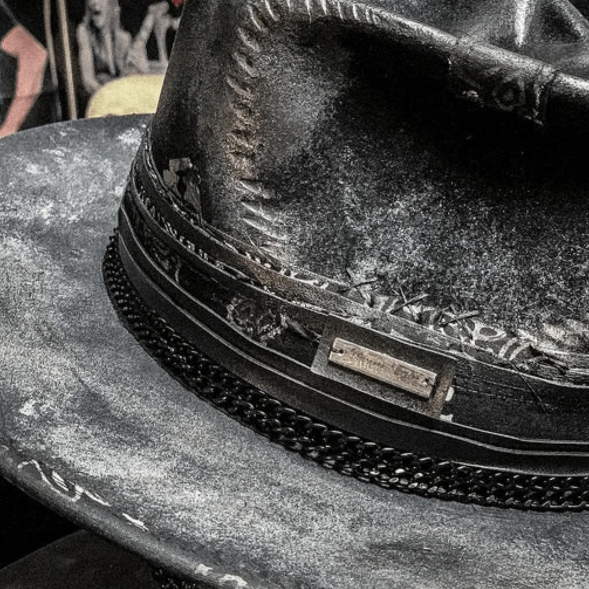 Chapeau De Cowboy En Laine Fait Main Avec Motif Crâne Black Friday Deal Cowboy hat men Electro Paris