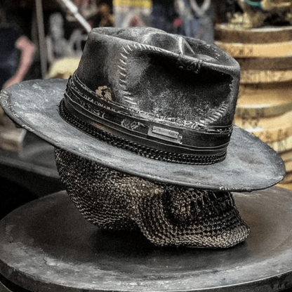 Chapeau De Cowboy En Laine Fait Main Avec Motif Crâne Black Friday Deal Cowboy hat men Electro Paris