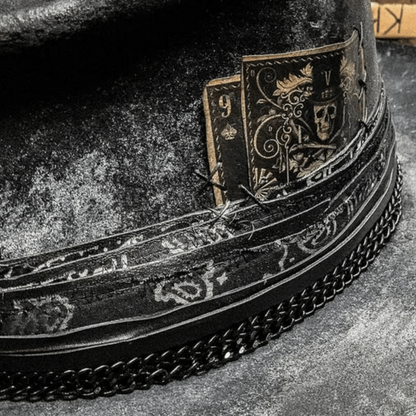 Chapeau De Cowboy En Laine Fait Main Avec Motif Crâne Black Friday Deal Cowboy hat men Electro Paris