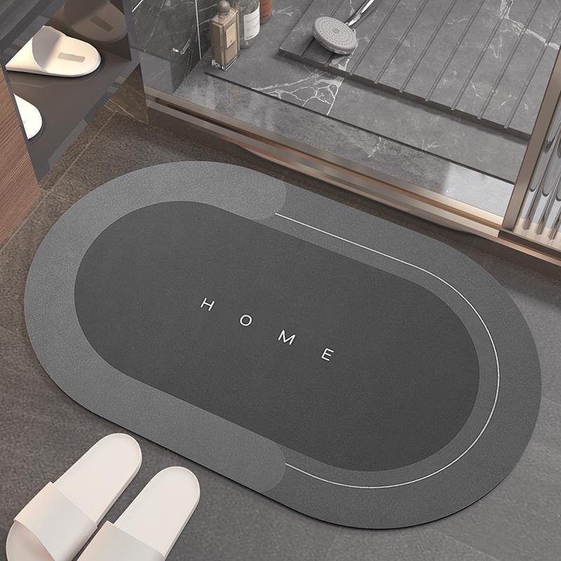 Tapis De Bain Ultra Absorbant En Fibre Nano Pour Salle De Bain Moderne Black Friday Deal Bath Mats & Rugs Electro Paris Noir-Gris Ron 40 x 60 cm