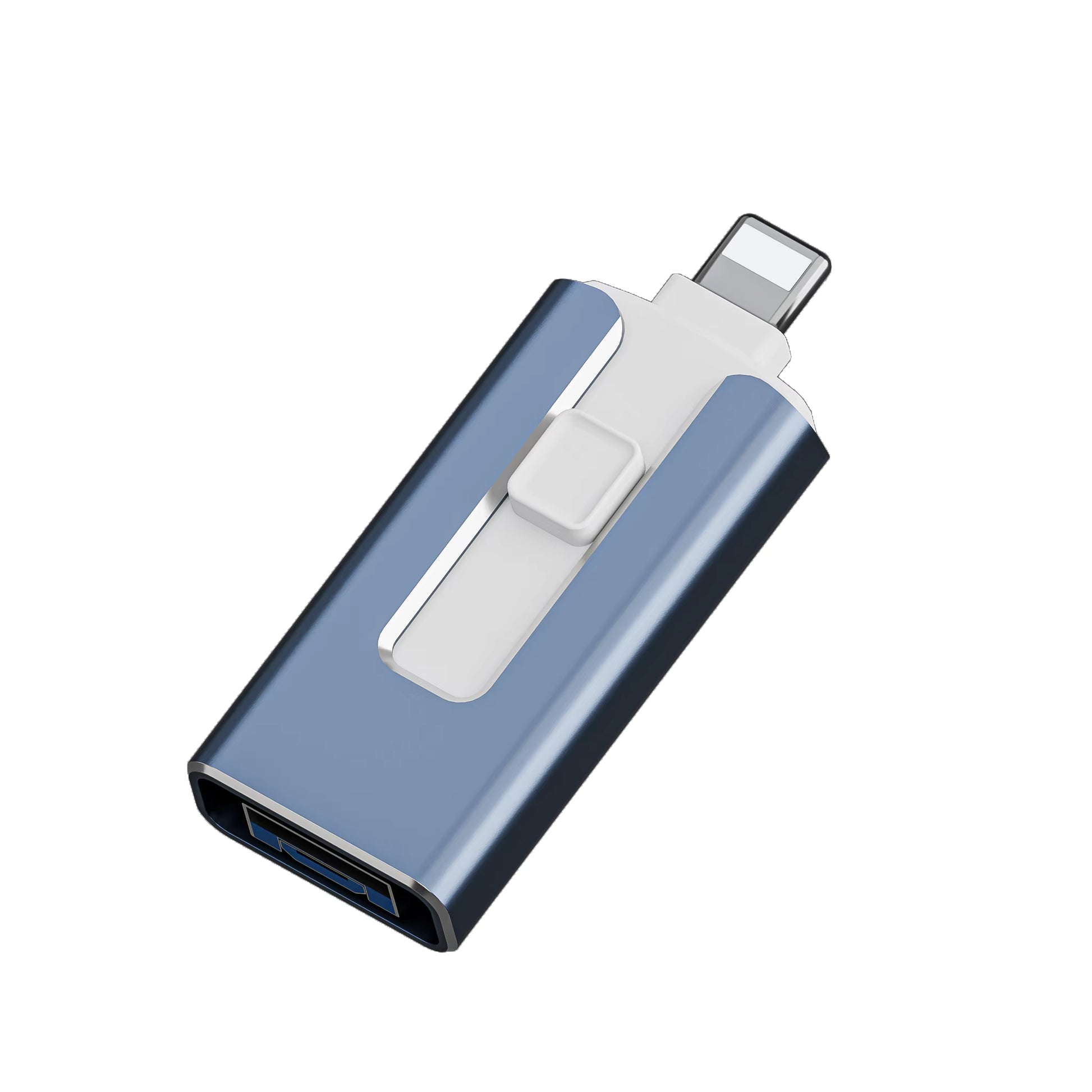 Clé USB 4-en-1 avec USB, USB-C, Lightning et Micro-USB – Transfert Rapide et Compact Clés USB Electro Paris Couleur bleue 128 Go