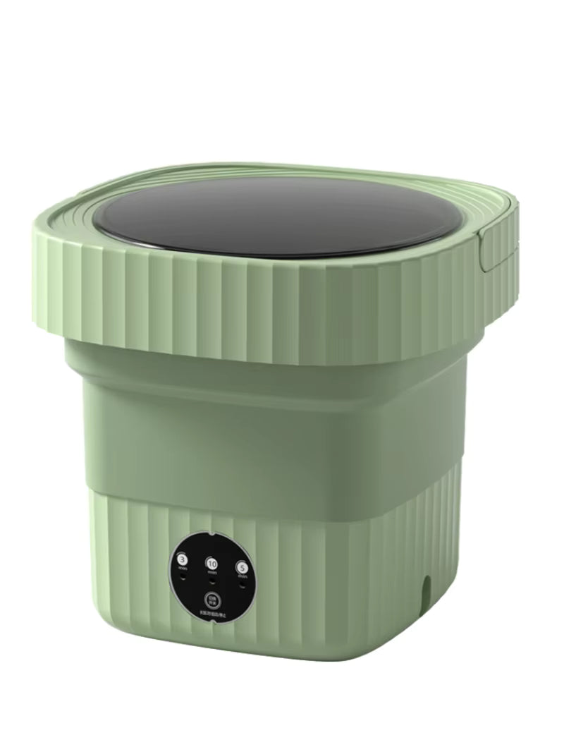 Mini Lave-Linge Portable Pliable Pour Voyages, Petits Espaces Et Lavage Rapide Économique En Eau Et Énergie washing machine Electro Paris 10L Vert