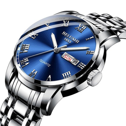 Montre Homme Lumineuse Haute Visibilité watches for men Electro Paris Bleu Argent