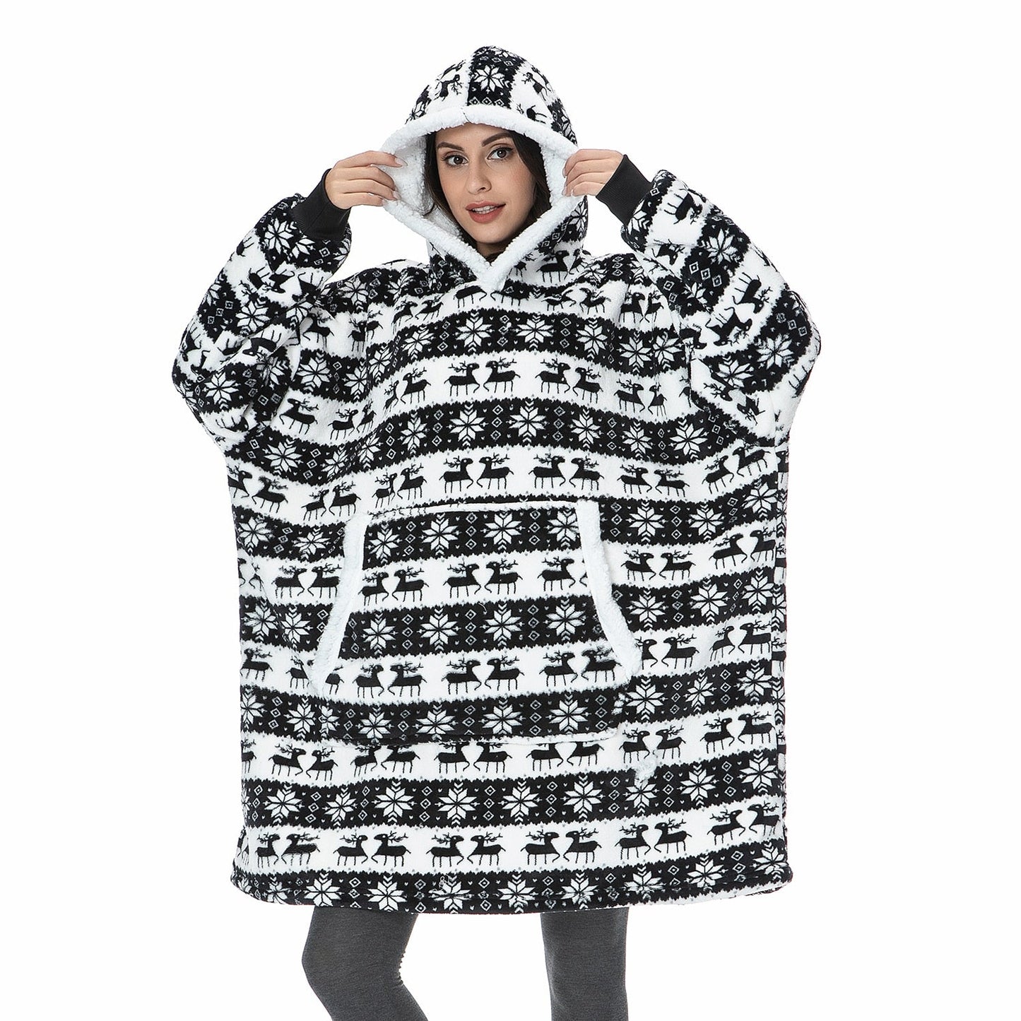 Couverture À Capuche Ultra Douce En Polaire Et Laine Pour Confort Et Chaleur À La Maison Black Friday Deal Loungewear Electro Paris
