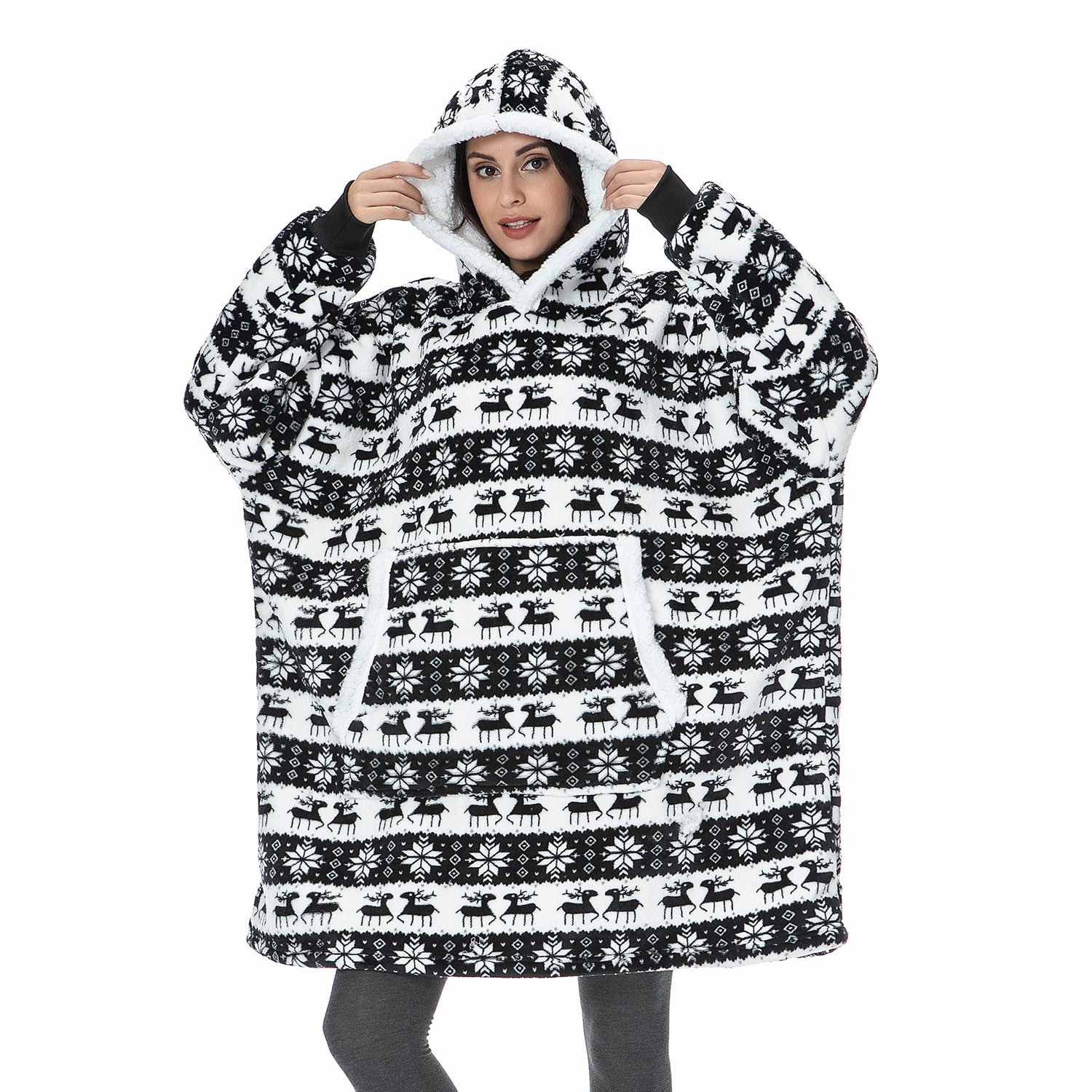 Couverture À Capuche Ultra Douce En Polaire Et Laine Pour Confort Et Chaleur À La Maison Black Friday Deal Loungewear Electro Paris