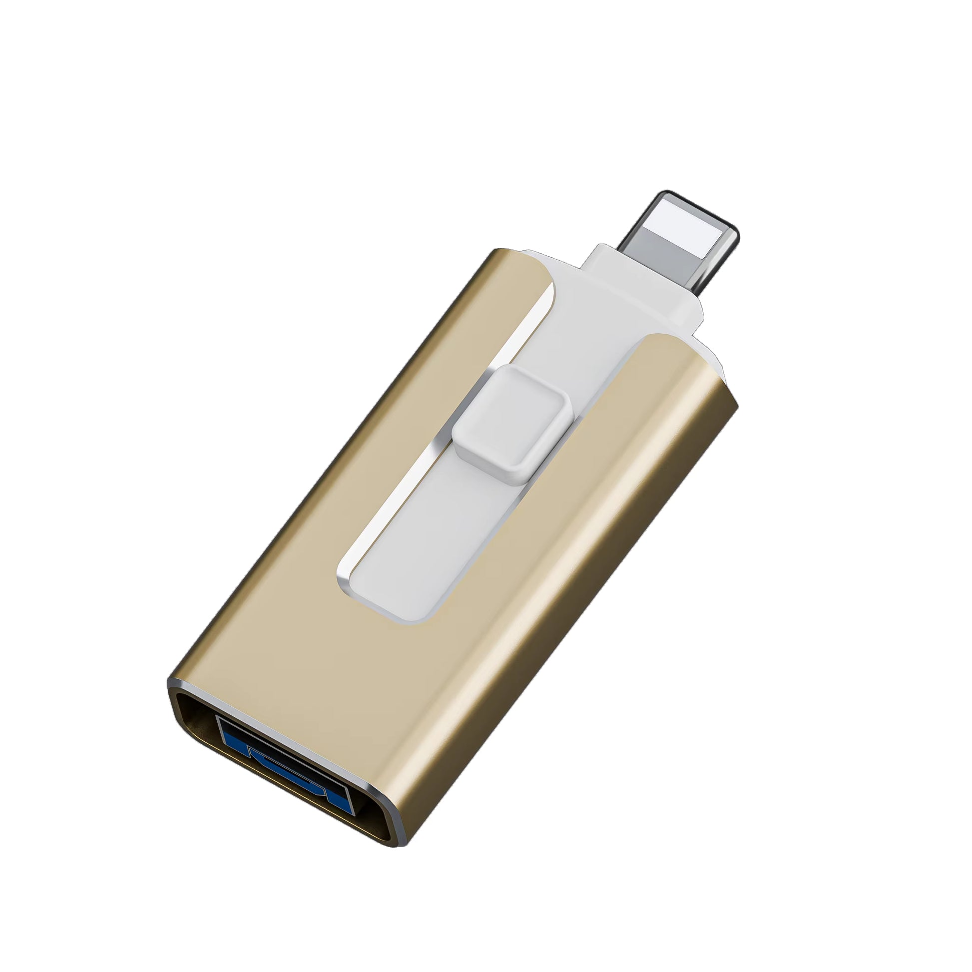 Clé USB 4-en-1 avec USB, USB-C, Lightning et Micro-USB – Transfert Rapide et Compact Clés USB Electro Paris Or 128 Go