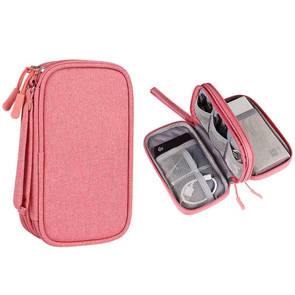 Organisateur De Câbles De Voyage Compact Pour Accessoires Numériques Et Déplacements Quotidiens Travel pouch Electro Paris Saumon