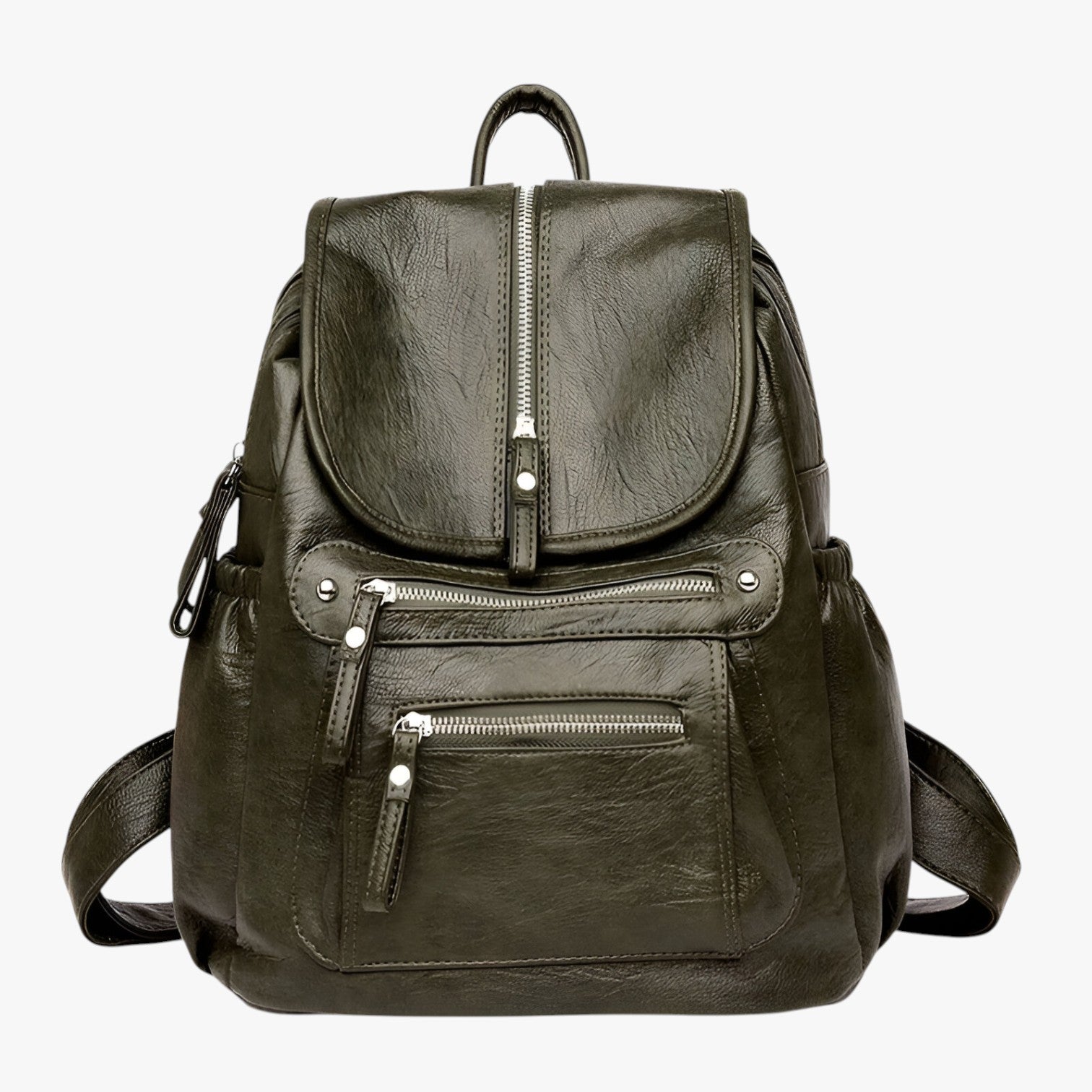 Sac à Dos En Cuir Vintage Pour Femmes – Élégant, Confortable et Spacieux Pour Tous Les Jours Backpack Women Electro Paris Vert