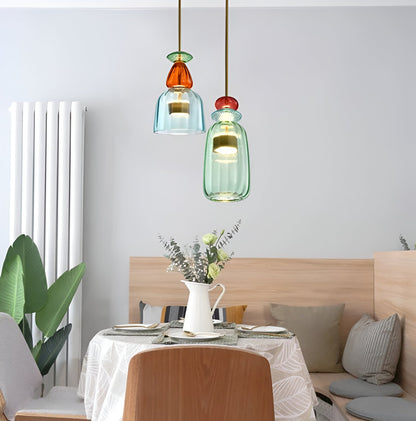 Suspension Lumineuse Multicolore En Verre Pour Chambre D’Enfants Avec LED Apaisante Pendant Lights Electro Paris