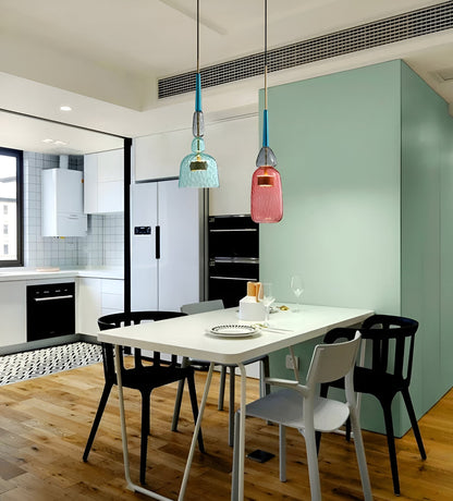 Suspension Lumineuse Multicolore En Verre Pour Chambre D’Enfants Avec LED Apaisante Pendant Lights Electro Paris