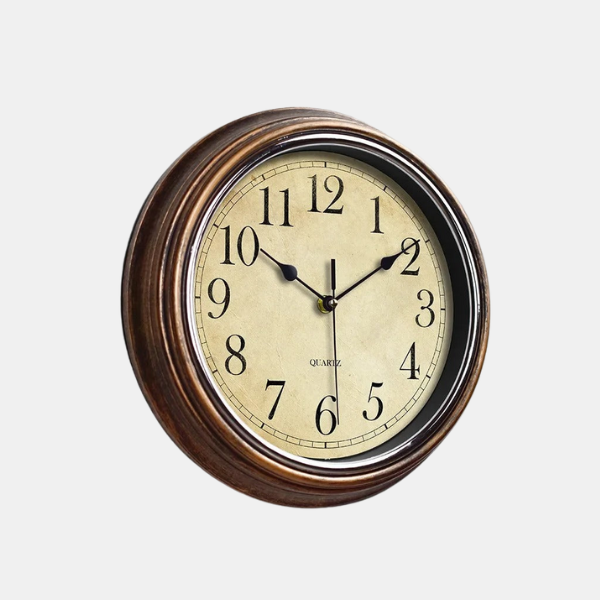 Horloge Murale Classique Marron Silencieuse sans Tic-tac pour Décoration de Salon Bureau Horloges murales Electro Paris