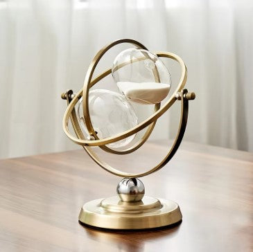 Minuterie – Horloge de Sable Scandinave Élégante en Métal Doré et Noir Horloges Electro Paris 30 Minutes (13*22*24cm)