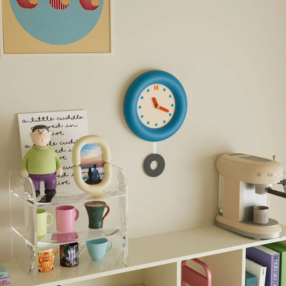 Horloge murale au design minimaliste – Élégant pendule bleu pour l'intérieur Horloges murales Electro Paris