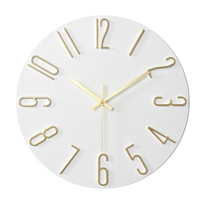 Horloge Murale Moderne Effet Marbre – Horloge Silencieuse en Métal de 30 cm pour Salon Horloges murales Electro Paris Or