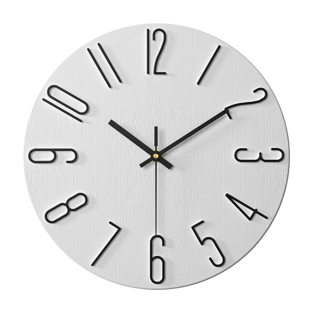 Horloge Murale Moderne Effet Marbre – Horloge Silencieuse en Métal de 30 cm pour Salon Horloges murales Electro Paris Blanc