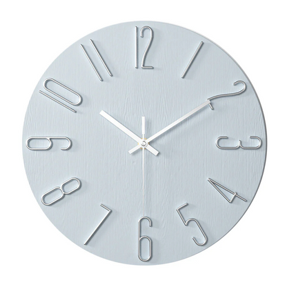 Horloge Murale Moderne Effet Marbre – Horloge Silencieuse en Métal de 30 cm pour Salon Horloges murales Electro Paris Bleu clair