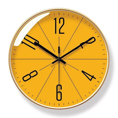 Horloge Murale Design Scandinave – Élégante pour Intérieur Horloges murales Electro Paris Cadre Doré Visage Orange 25 cm