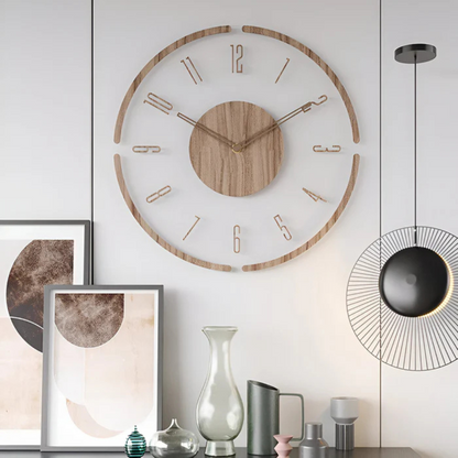 Horloge Murale Moderne avec Accents en Bois – Horloge Silencieuse de 30 cm en Acrylique pour Salon Horloges murales Electro Paris C