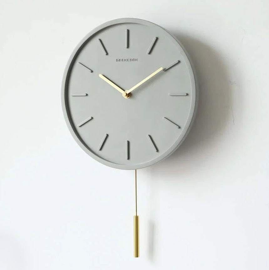 Horloge Murale Design en Béton avec Pendule Métallique Style Scandinave Horloge murale Electro Paris Style B