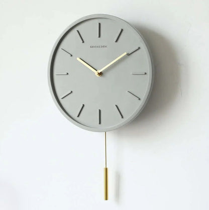 Horloge Murale Design en Béton avec Pendule Métallique Style Scandinave Horloge murale Electro Paris Style B