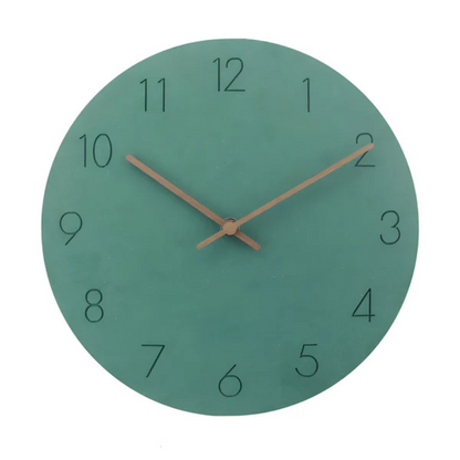Horloge Murale Minimaliste en Bois – Horloge Silencieuse à Chiffres 3D pour Salon Horloges murales Electro Paris Vert
