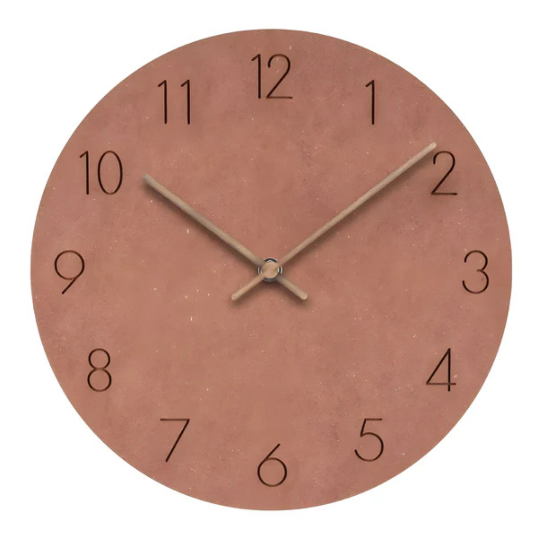 Horloge Murale Minimaliste en Bois – Horloge Silencieuse à Chiffres 3D pour Salon Horloges murales Electro Paris Orange