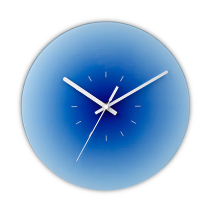 Horloge Murale Moderne en Verre avec Design Coucher de Soleil – Horloge Décorative Silencieuse de 30 cm pour Salon Horloges murales Electro Paris Bleu Sans chiffres