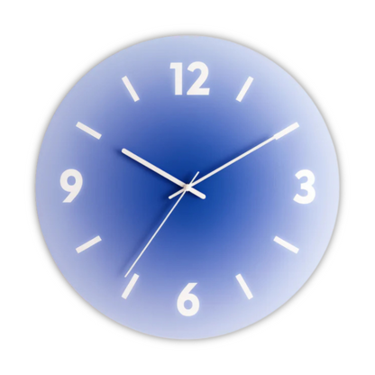 Horloge Murale Moderne en Verre avec Design Coucher de Soleil – Horloge Décorative Silencieuse de 30 cm pour Salon Horloges murales Electro Paris Bleu Avec chiffres