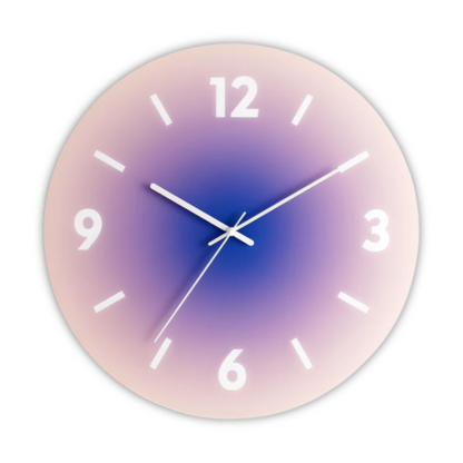 Horloge Murale Moderne en Verre avec Design Coucher de Soleil – Horloge Décorative Silencieuse de 30 cm pour Salon Horloges murales Electro Paris Violet Avec chiffres