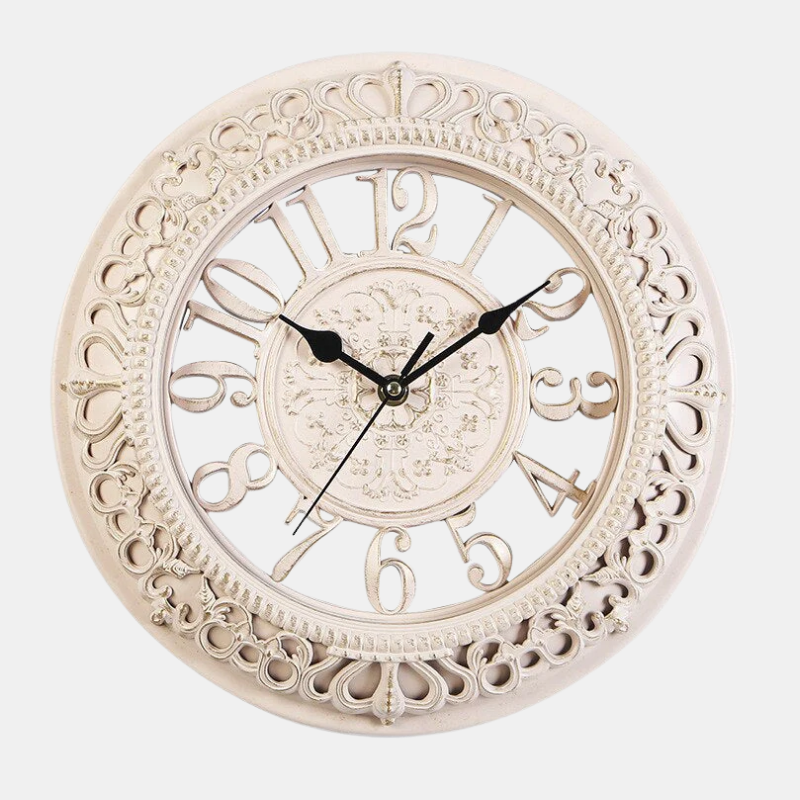 Horloge Murale Vintage en Or Antique au Charme Classique Horloges murales Electro Paris Blanc