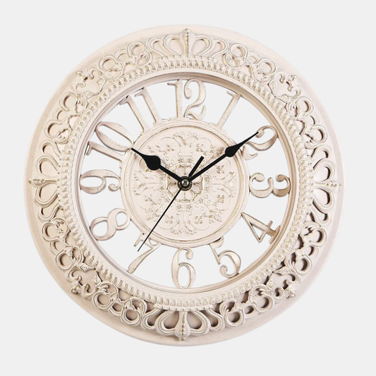 Horloge Murale Vintage en Or Antique au Charme Classique Horloges murales Electro Paris Blanc